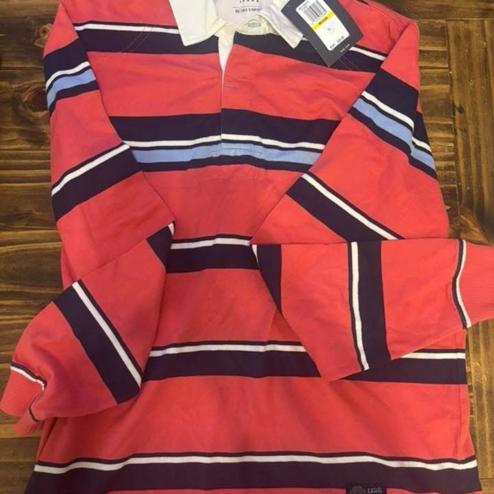 Izod Women's Striped Polo Shirt - Red and Blue